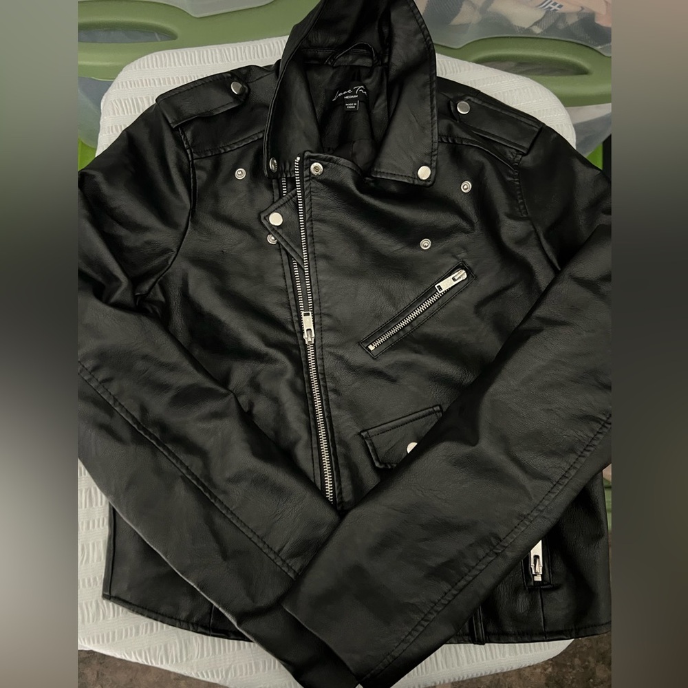 Love Tree Black Leather Jacket
